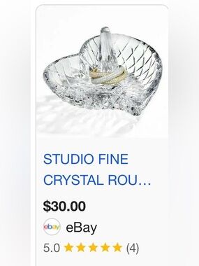 Studio Crystal Heart Shaped Ring Holder